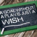the words a goal without a plan is just a wish on blackboard - wealth management strategy