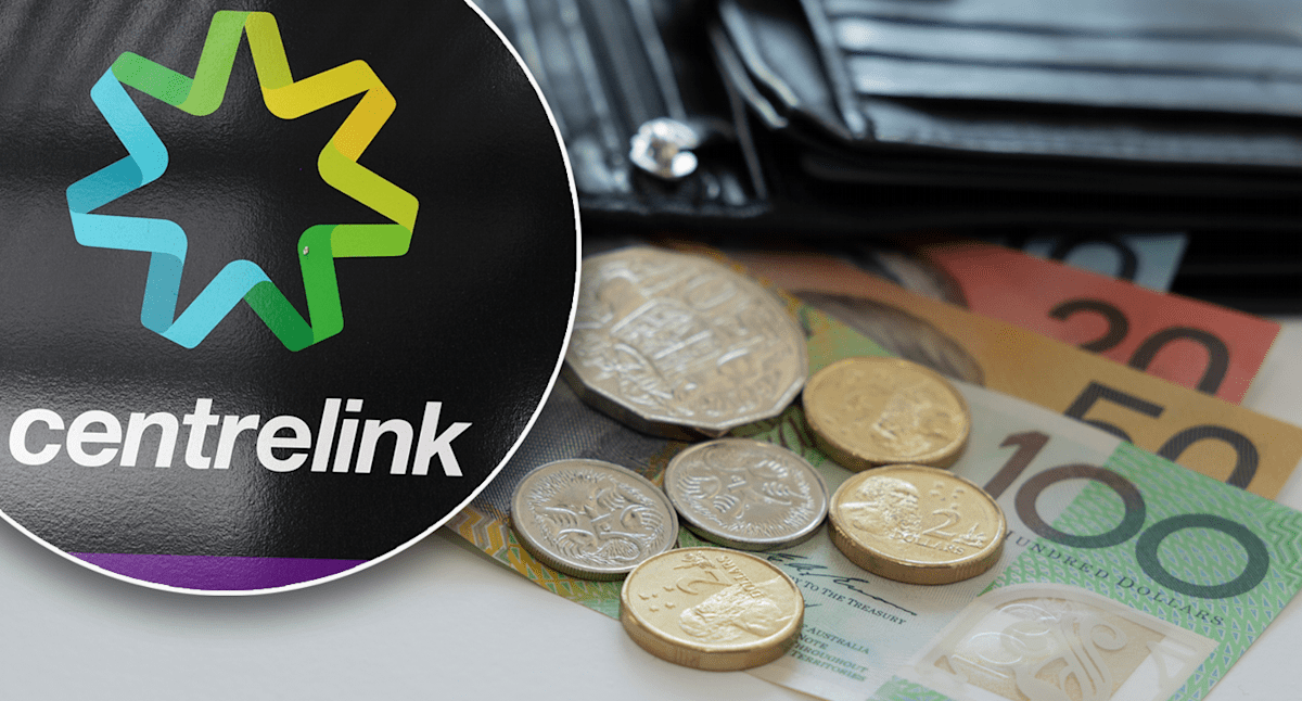 centrelink logo showing with an open wallet some australian currency in notes and coins over a story that deeming rate freeze confirmed